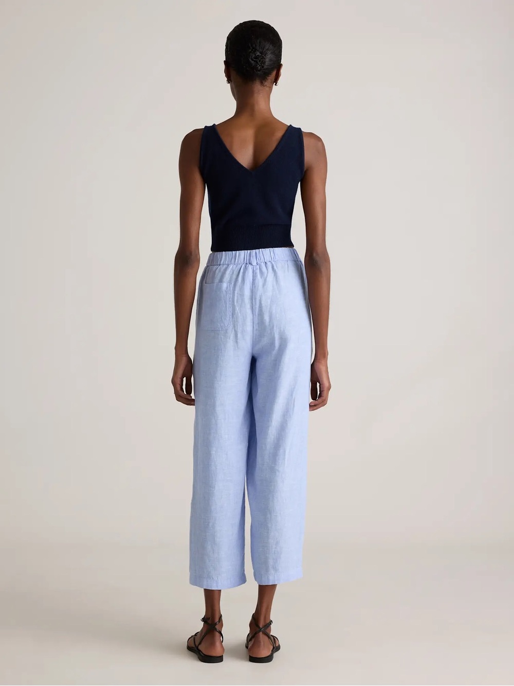 Quince 100% European Linen Pants Women Sz XS French Blue Coastal Beachy - Picture 2 of 8